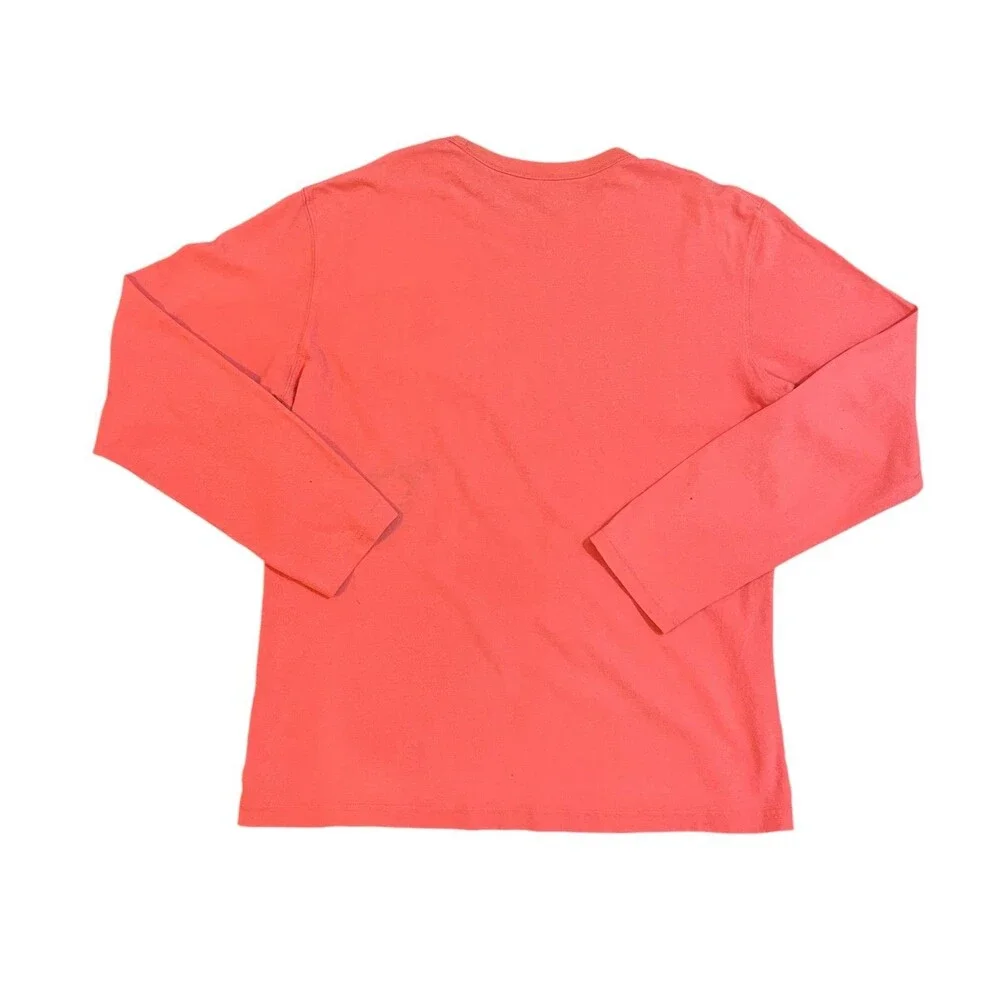 Uniqlo U Salmon Pink Longsleeve Pocket T Shirt Men’s Size Medium Essential